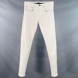 RAG & BONE Size 29 White Cotton Blend Skinny Five Pockets Button Fly Jeans